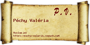 Péchy Valéria névjegykártya
